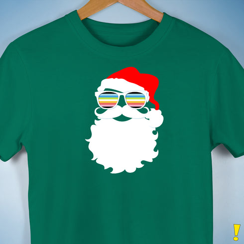 Santa’s Queer Pride Flag Shades Premium Unisex T-Shirt - Kelly Green